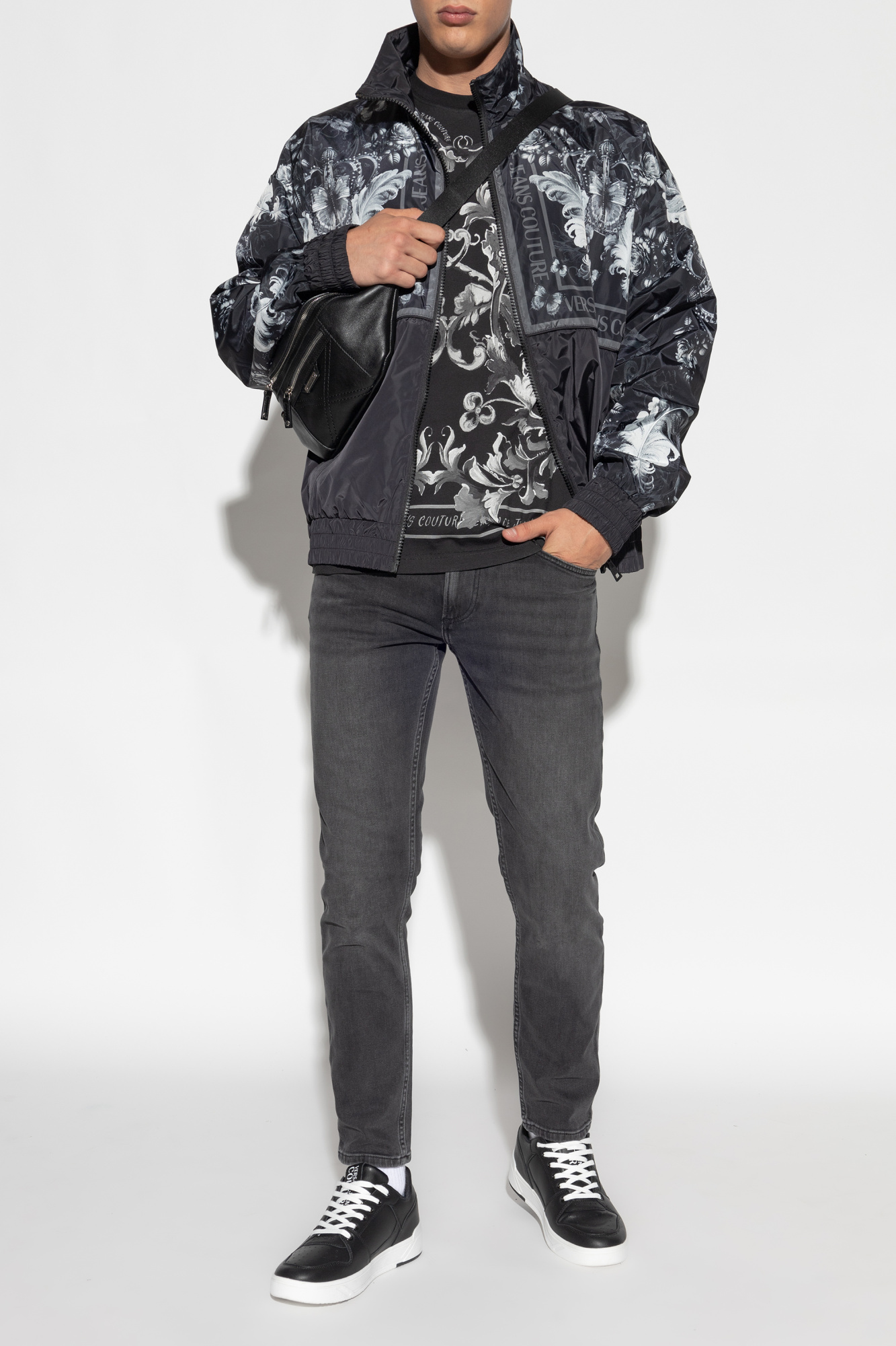 VERSACE Jeans Coutureジップアップシャツ　S Versace Jeans Couture ジップアップ シャツ | ブラック
